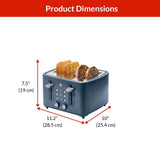 Vida 4-Slice Toaster with Extra-Wide Slots, Bluefin