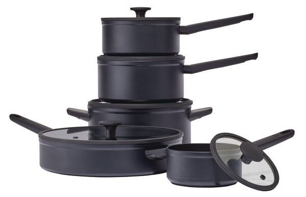 Vida by PADERNO 10-Piece Non-Stick Cookware Set, Black, Vida by PADERNO Non-Stick Cookset, Blue, 8-pc, Vida by PADERNO Aluminum Non-Stick Frypan,... L8