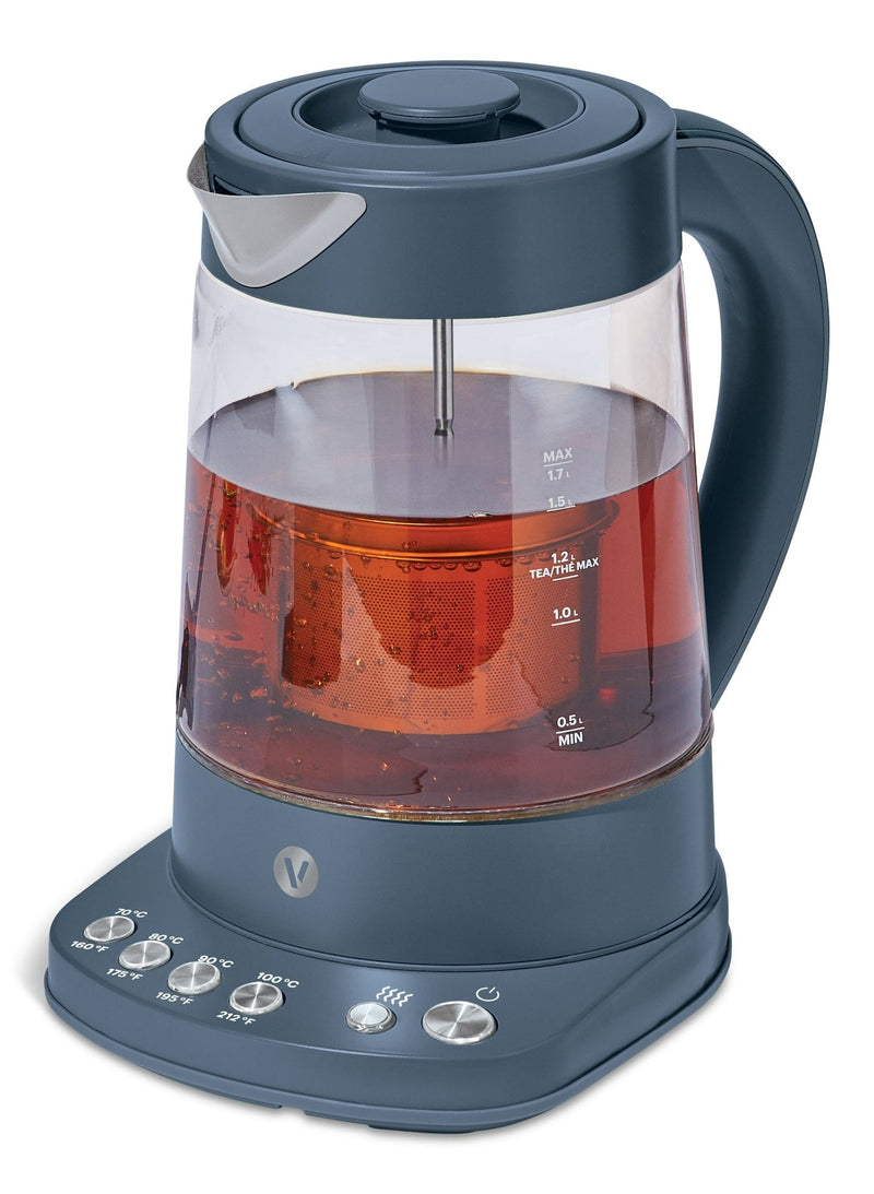 Vida by PADERNO Colour Series Electric Variable Temperature Steeping Kettle, Bluefin, 1.7-L J6