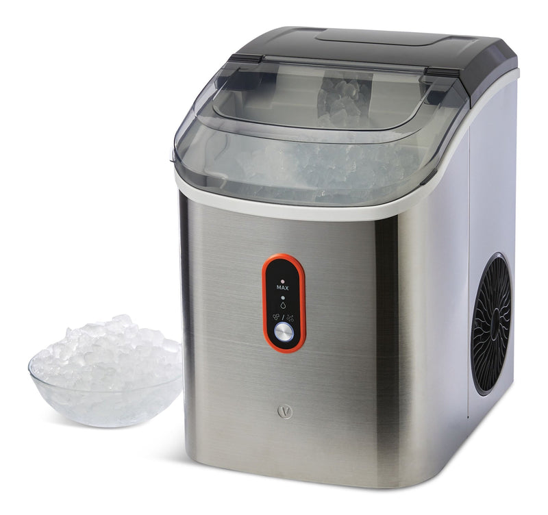 Vida by PADERNO Countertop Soft Nugget Ice Maker, 33-lb Ice/Day, Stainless Steel E4