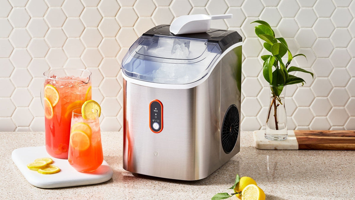 Vida by PADERNO Countertop Soft Nugget Ice Maker, 33-lb Ice/Day, Stainless Steel