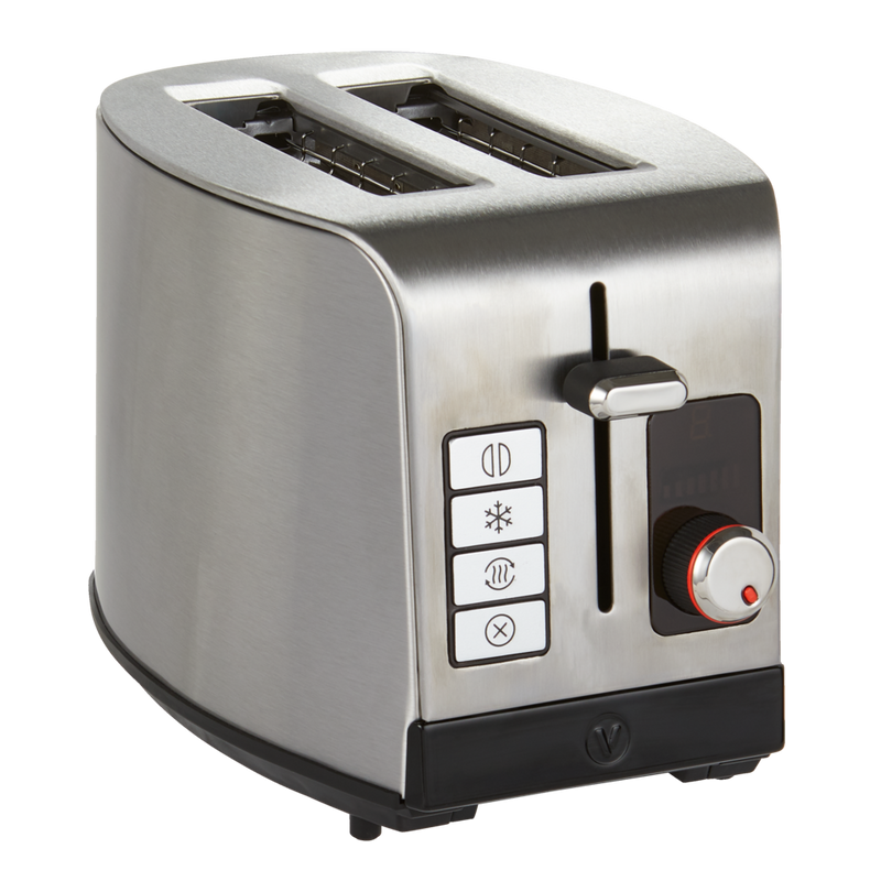 Vida by PADERNO Digital Stainless Steel Toaster, 2-Slice V7