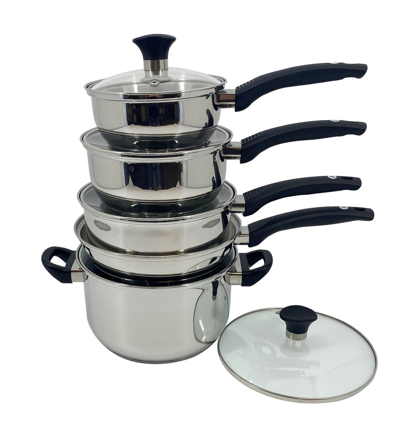 Vida by PADERNO Everyday Series Premium Stainless Steel Cookware Set, Dishwasher & Oven-Safe, 10-pc X5