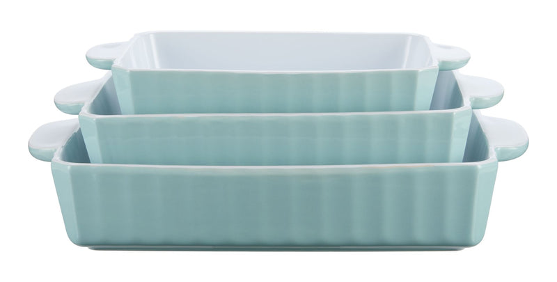 Vida by PADERNO Rectangular White/Blue Bake Set, 3-pc L3