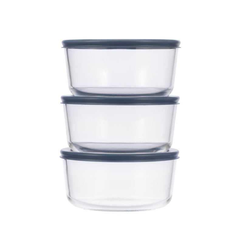 Vida by PADERNO Round Glass Food Storage Container Set with Lids, 6-pc L2