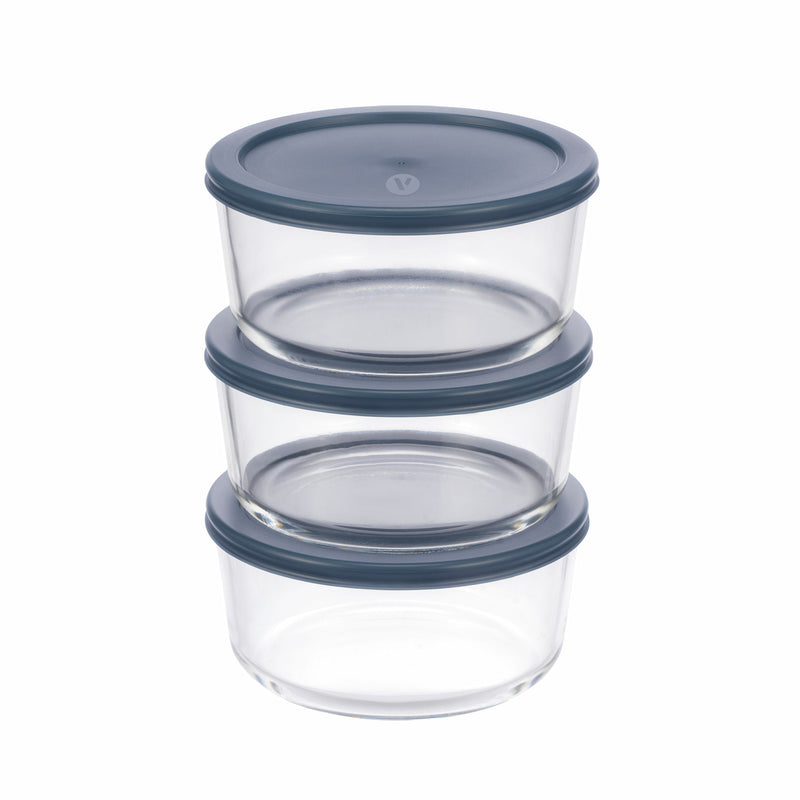 Vida by PADERNO Round Glass Food Storage Container Set with Lids, 6-pc H2