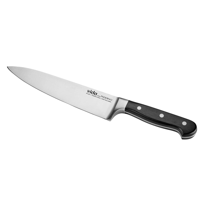 Vida by PADERNO Stainless Steel Triple Rivet Chef's Knife, Ergonomic Grip, 8-in N2