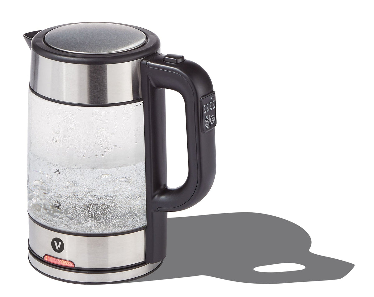 Vida by PADERNO Variable Temperature Glass Kettle, 1.7-L