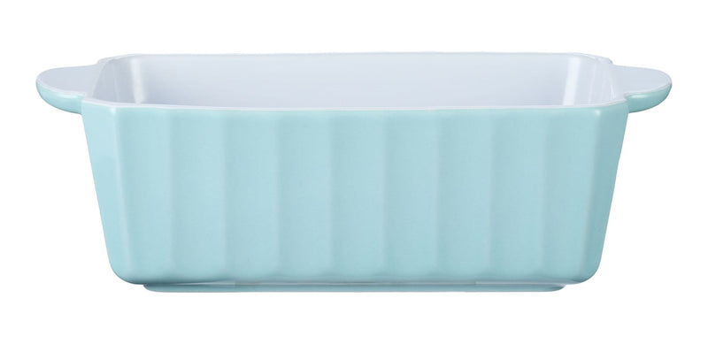 Vida by PADERNO White/Blue Ceramic Loaf Baking Dish, 1-lb O6