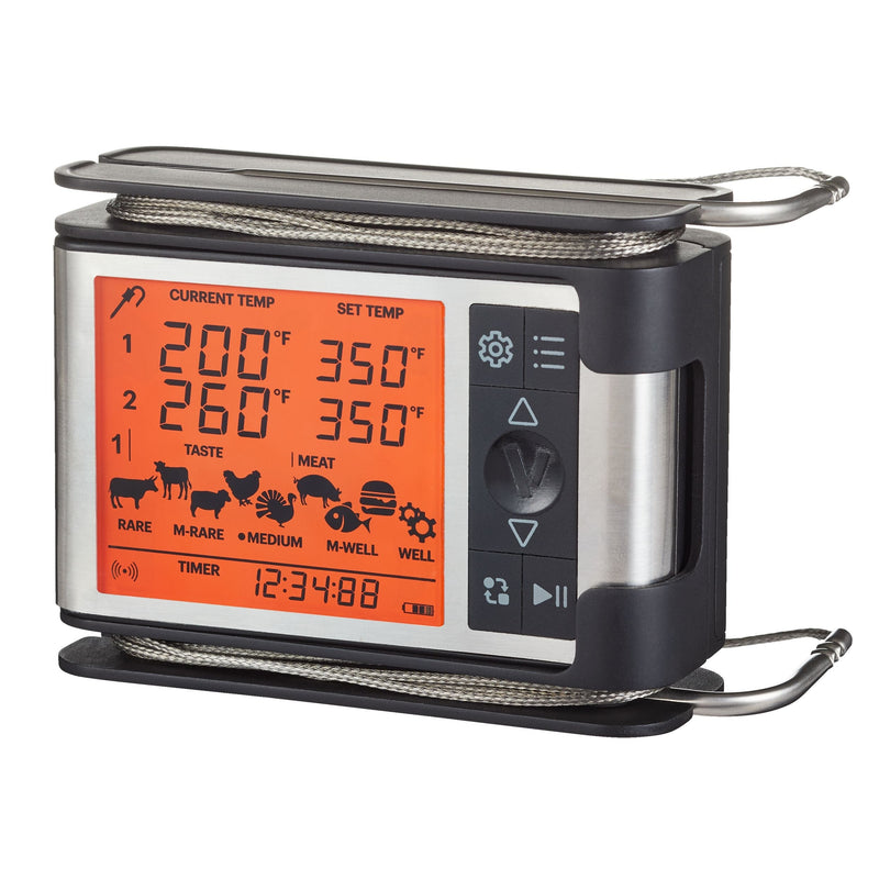 Vida by PADERNO Wireless Remote BBQ Food & Meat Thermometer with Stainless Steel Probes B7