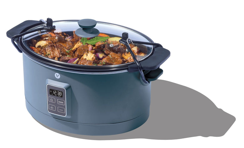 Vida Slow Cooker with Digital Control Panel, Bluefin, 6-qt F3