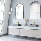 VIGO Alhambra Gothic Concreto Stone 15x15-in Deep Grey Bathroom Sink/Basin with Square Vessel
