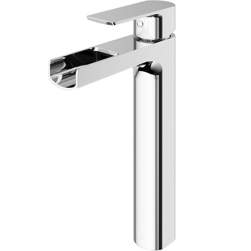 VIGO Amada Single Handle Vessel Single Hole Bathroom Sink Faucet, WaterSense Certified, Chrome I7