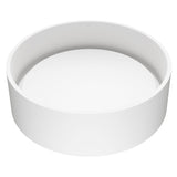 VIGO Anvil Matte Stone Round Composite Vessel Bathroom Sink/Basin with Deep Bowl, White