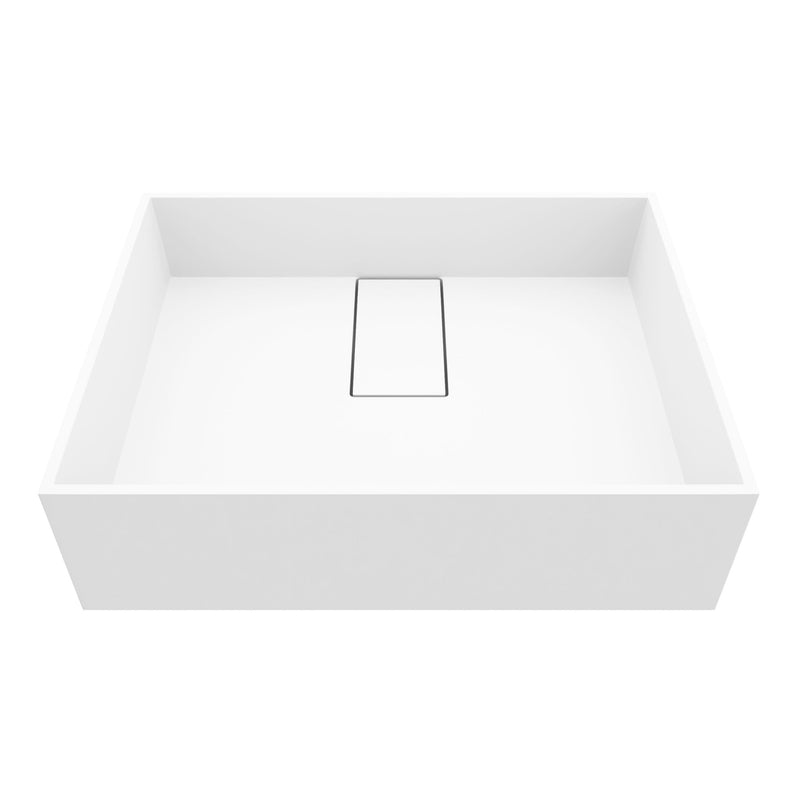 VIGO Bryant MatteStone 17x13-in Deep White Bathroom Sink/Basin with Rectangular Vessel L9