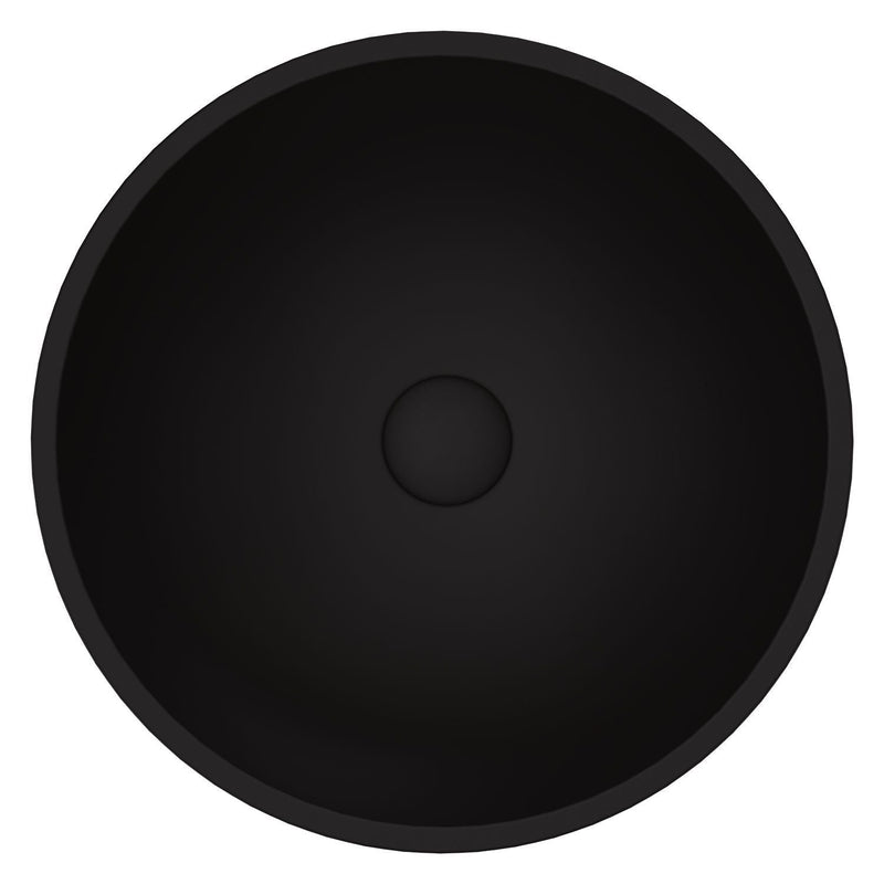 VIGO Cavalli MatteShell Round Vessel Bathroom Sink/Basin with Consistent Matte Finish, Black E4