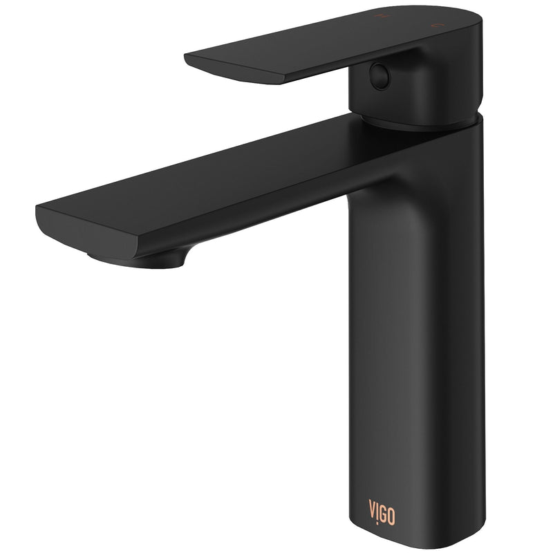 VIGO Davidson Single Handle Single Hole Bathroom Sink Faucet, WaterSense Certified, Matte Black H1
