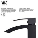 VIGO Duris Single Handle Vessel Sink Bathroom Faucet with Deck Plate, Matte Black