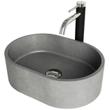 VIGO Giralda Gothic ConcretoStone Grey Bathroom Sink/Basin Set with Lexington Faucet and Oval Composite Vessel