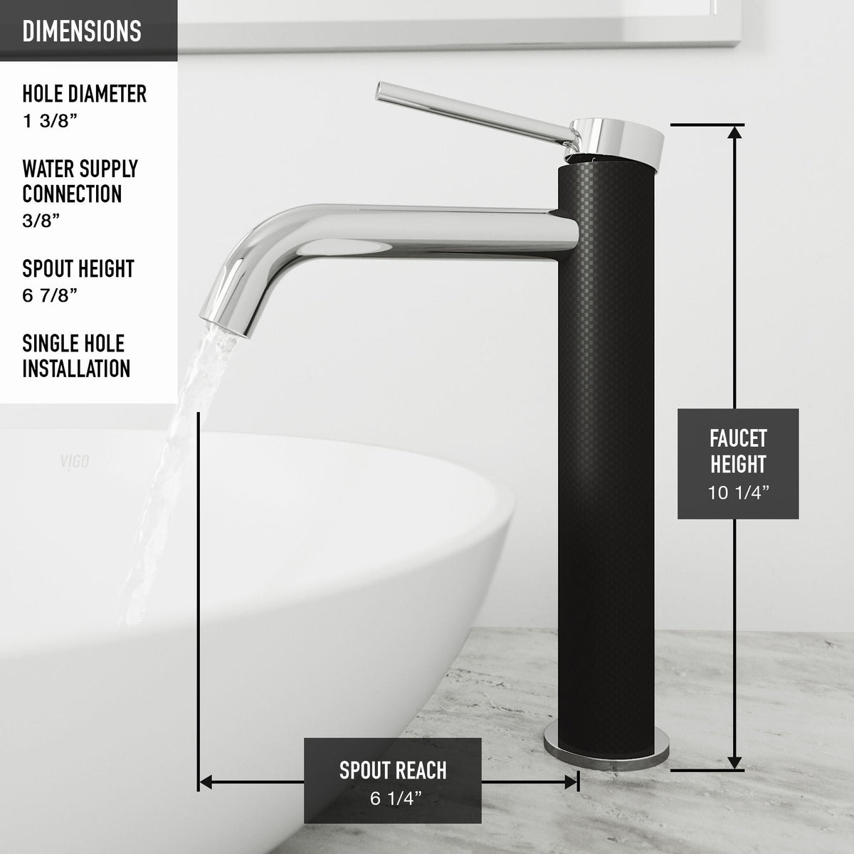 VIGO Giralda Gothic ConcretoStone Grey Bathroom Sink/Basin Set with Lexington Faucet and Oval Composite Vessel