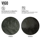 VIGO Glass Round Vessel Bathroom Sink/Basin with Deep Bowl, Gray