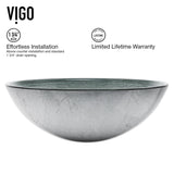 VIGO Glass Simply Silver Bathroom Sink/Basin Set with Duris Faucet and Round Vessel