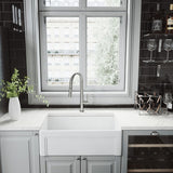 VIGO Greenwich Single Handle Pull Down Sprayer Kitchen Faucet with Deck Plate, Stainless Steel