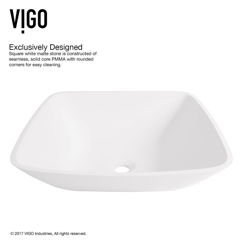 VIGO Hyacinth Matte Stone Round Vessel Bathroom Sink/Basin, Handpolished Construction, White O1