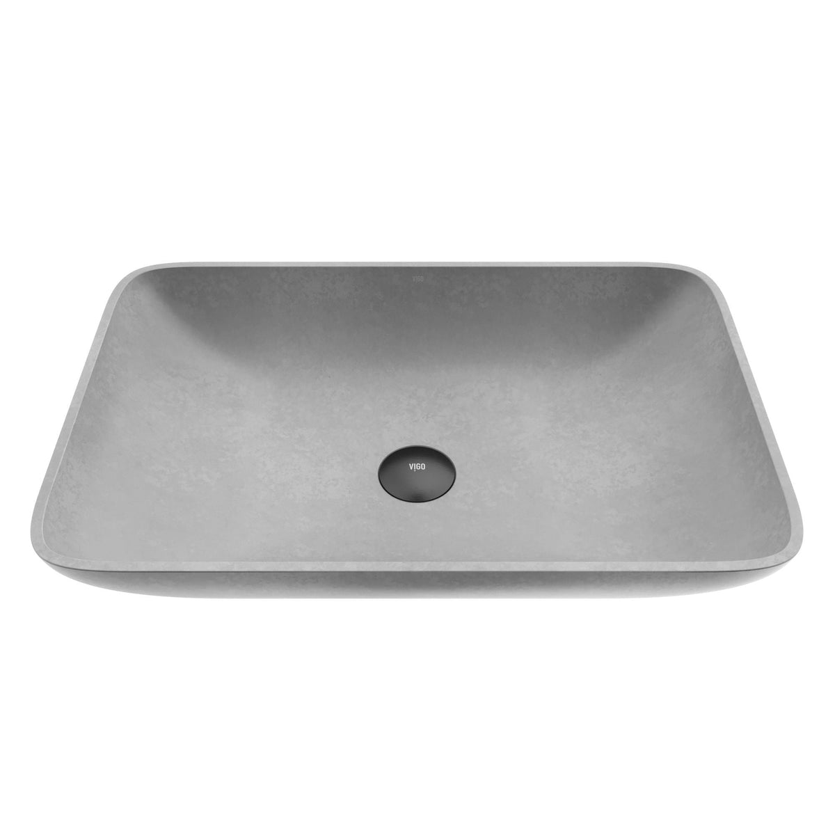 VIGO Lorca Gothic ConcretoStone 22x15-in Deep Grey Bathroom Sink/Basin with Rectangular Vessel