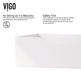 VIGO Magnolia MatteStone White Bathroom Sink/Basin Set with Lexington Faucet and Rectangular Composite Vessel