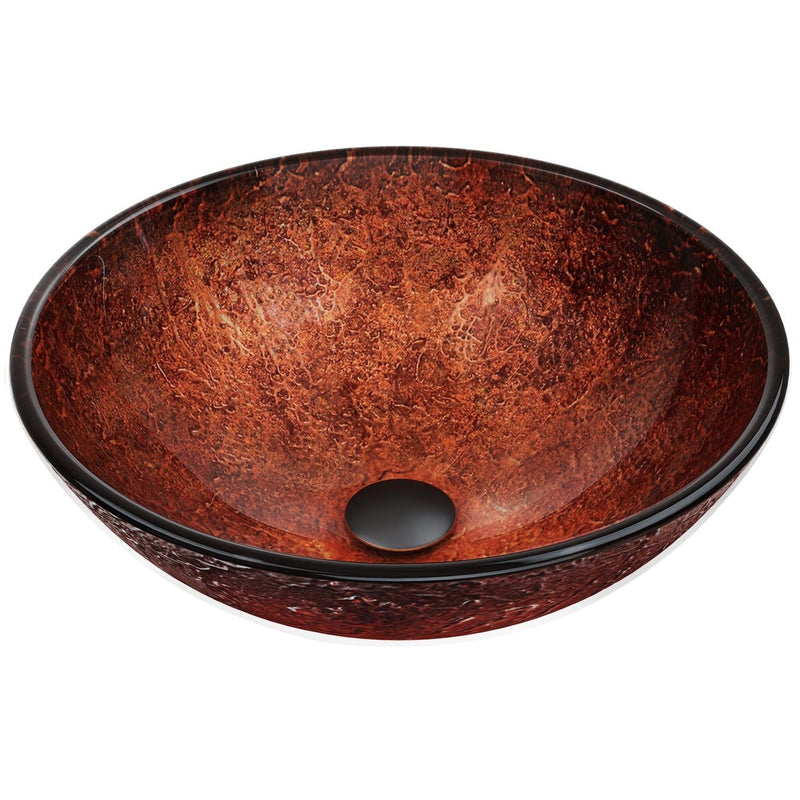 VIGO Mahogany Moon Glass Vessel Bathroom Sink V2