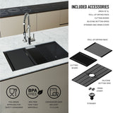 VIGO Mercer 33-in Stainless Steel Undermount Kitchen Sink