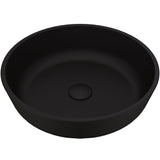 VIGO Modus Glass Round Vessel Bathroom Sink/Basin with Rounded Edges & Deep Bowl, Black