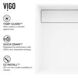 VIGO Montauk MatteStone 15x15-in Deep White Bathroom Sink/Basin with Rectangular Vessel