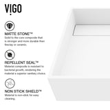 VIGO Montauk MatteStone 15x15-in Deep White Bathroom Sink/Basin with Rectangular Vessel