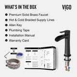 VIGO Niko Single Handle Single Hole Bathroom Sink Faucet, Matte Black