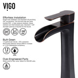 VIGO Niko Single Handle Vessel Single Hole Bathroom Sink Faucet with Pop-up Drain, Antique Rubbed Bronze