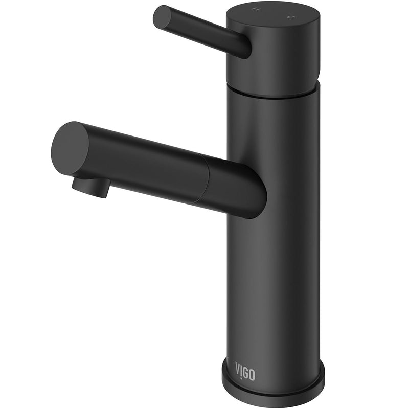 VIGO Noma Single Handle Single Hole Bathroom Sink Faucet, Matte Black, Z7