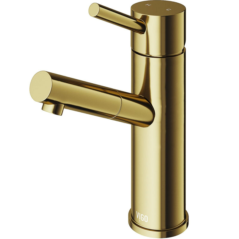 VIGO Noma Single Handle Single Hole Bathroom Sink Faucet, WaterSense Certified, Matte Gold L4