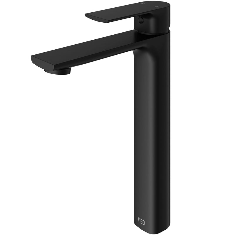 VIGO Norfolk Single Handle Vessel Bathroom Sink Faucet, WaterSense Certified, Matte Black Y8