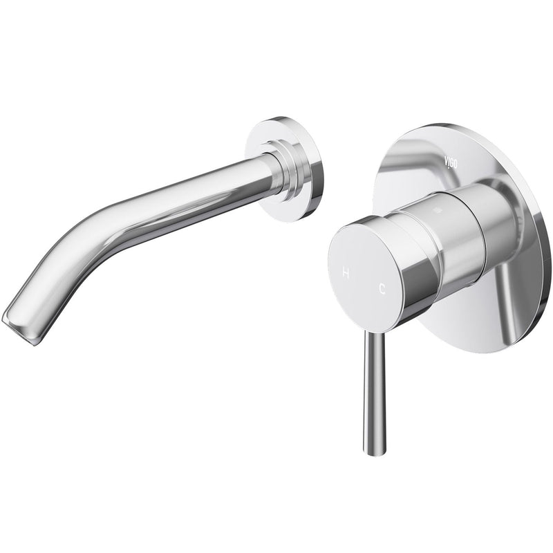 VIGO Olus Wall Mount Single Lever Bathroom Sink Faucet, WaterSense Certified, Chrome V5