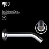 VIGO Olus Wall Mount Single Lever Bathroom Sink Faucet, WaterSense Certified, Chrome