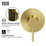 VIGO Olus Wall Mount Single Lever Bathroom Sink Faucet, WaterSense Certified, Matte BGold