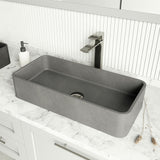 VIGO Palazzo Gothic ConcretoStone 24x11-in Deep Grey Bathroom Sink/Basin with Rectangular Vessel