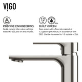 VIGO Palazzo Gothic ConcretoStone Grey Bathroom Sink/Basin Set with Niko Faucet and Rectangular Vessel