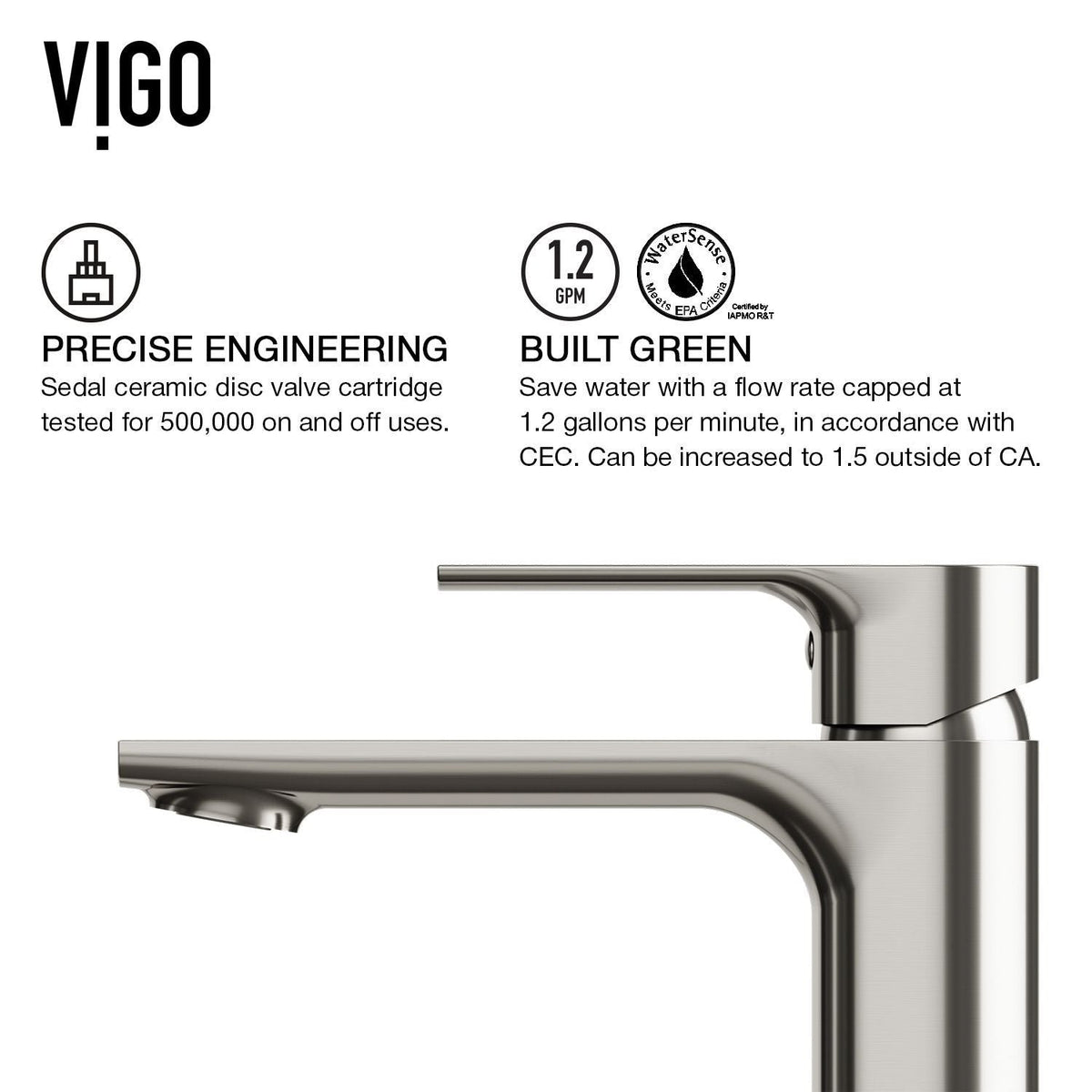VIGO Palazzo Gothic ConcretoStone Grey Bathroom Sink/Basin Set with Niko Faucet and Rectangular Vessel