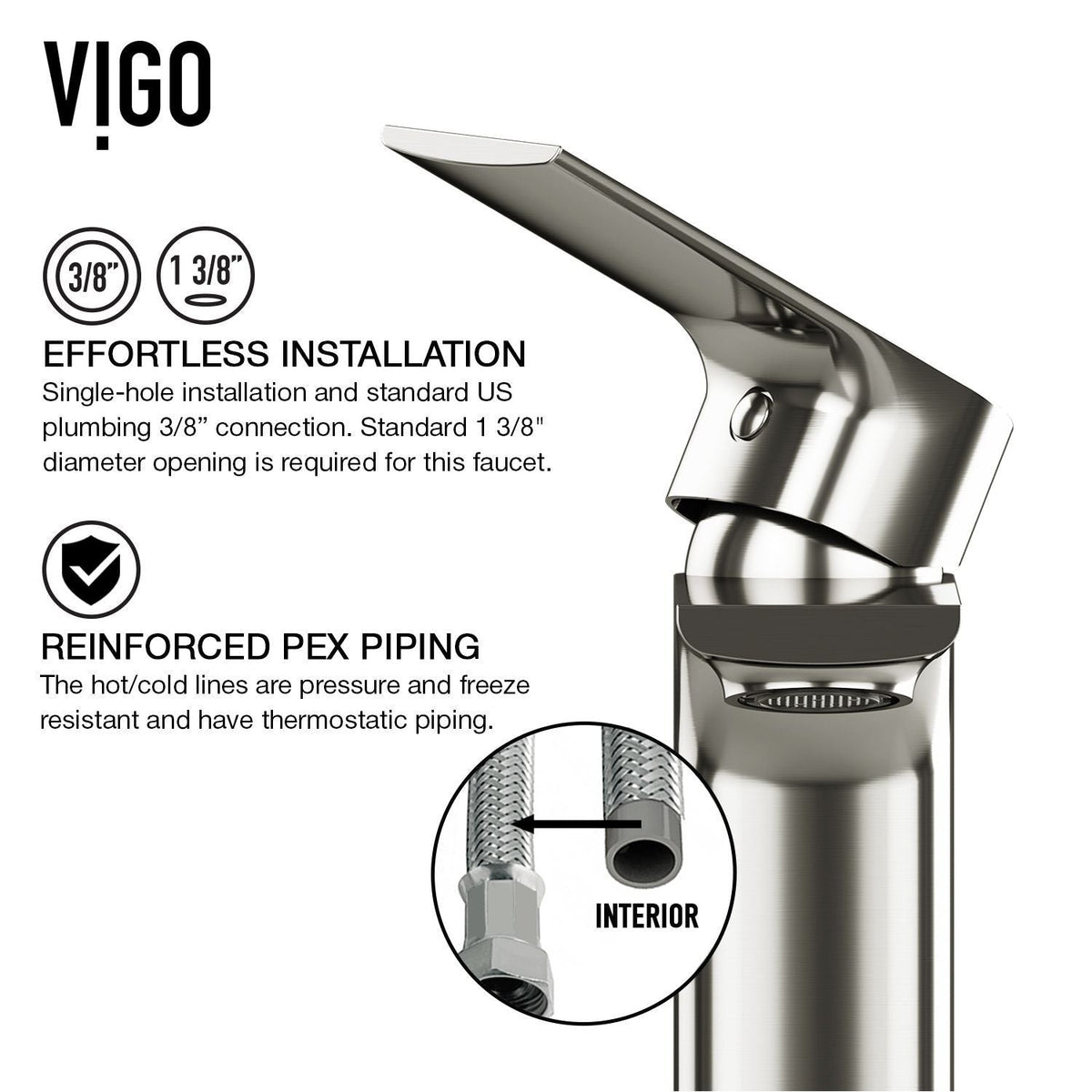 VIGO Palazzo Gothic ConcretoStone Grey Bathroom Sink/Basin Set with Niko Faucet and Rectangular Vessel
