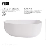 VIGO Peony Matte Stone Novelty Composite Vessel Bathroom Sink/Basin with Deep Bowl, White