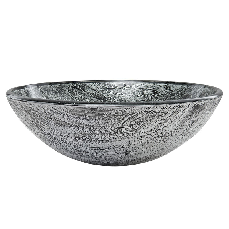 VIGO Round Glass Vessel Bathroom Sink/Basin with Deep Bowl, Titanium Q5