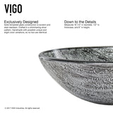 VIGO Round Glass Vessel Bathroom Sink/Basin with Deep Bowl, Titanium